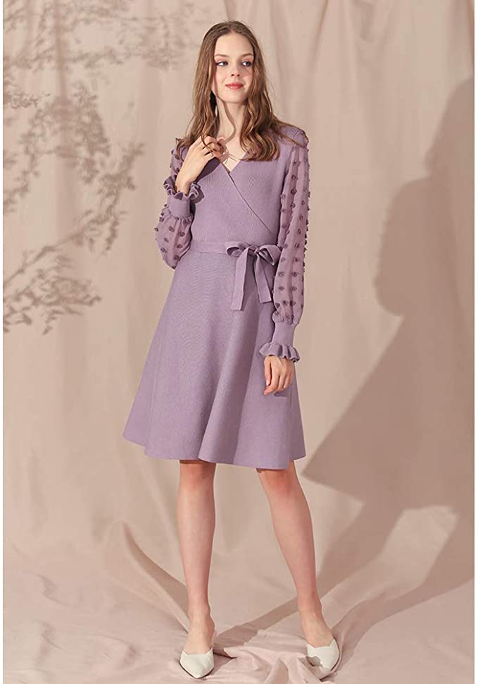 amazon knit lavender dress