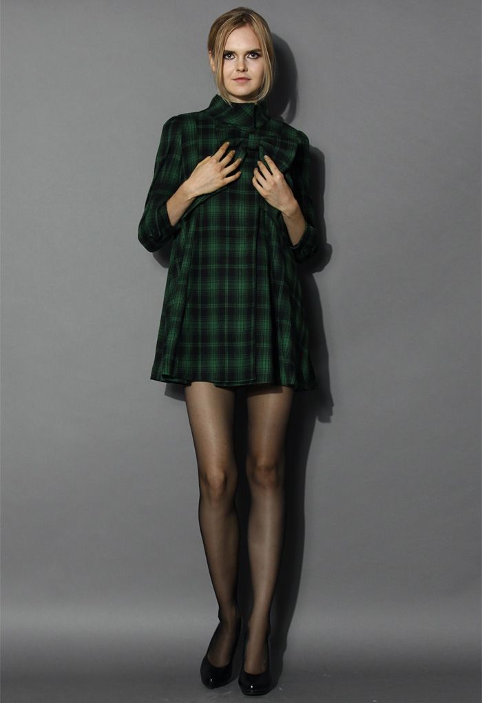 Green Tartan Dolly Dress