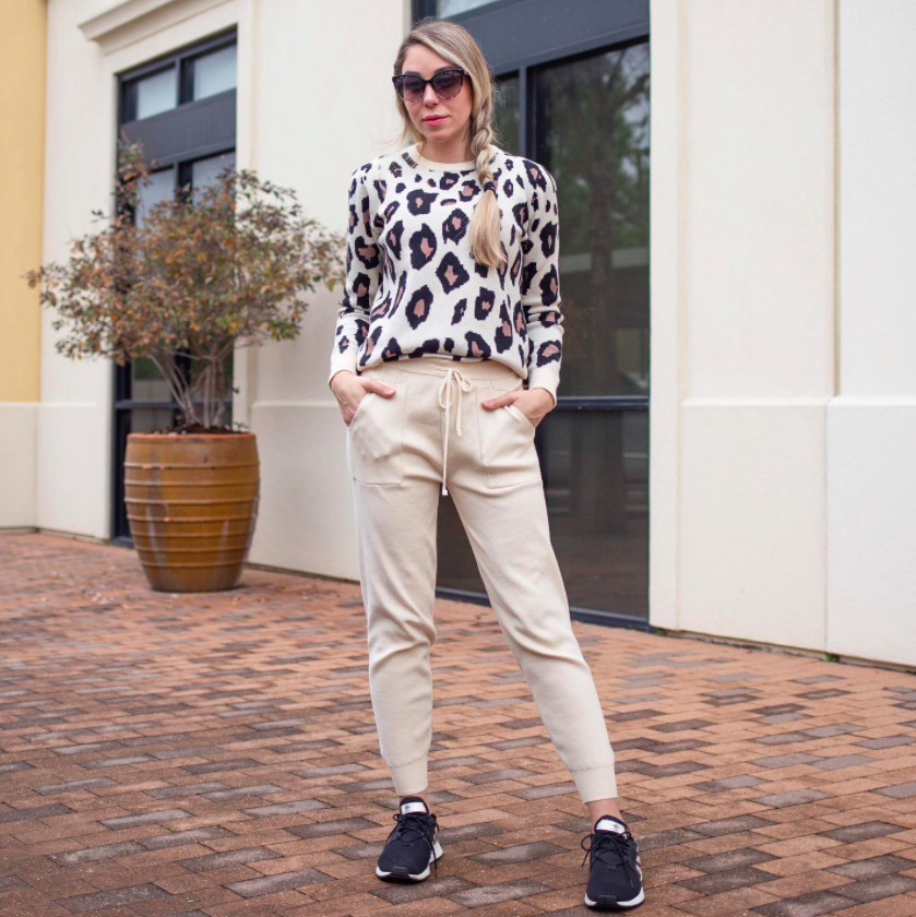 leopard sweater and joggers set